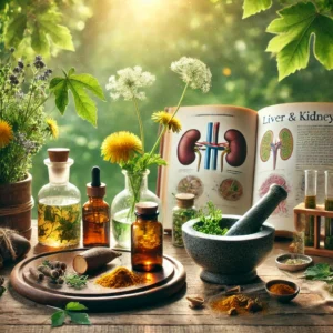 AI generated image for natural remedies for kidney and liver health