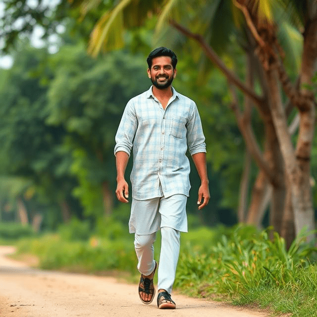 AI generated image of happy man showing the good effects of nature therapy