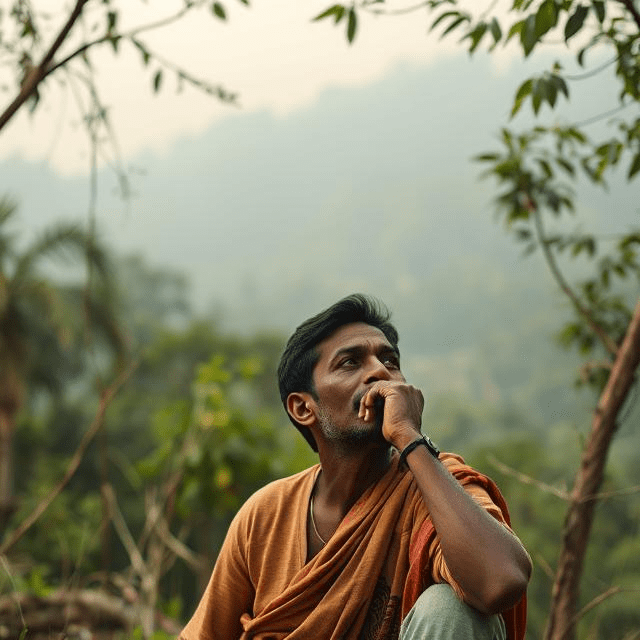 AI generated image of deep thinking as a part of natural healing and therapy